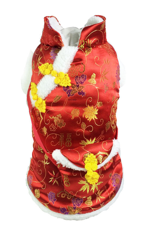 新年中國風寵物服裝狗紅包袋唐裝