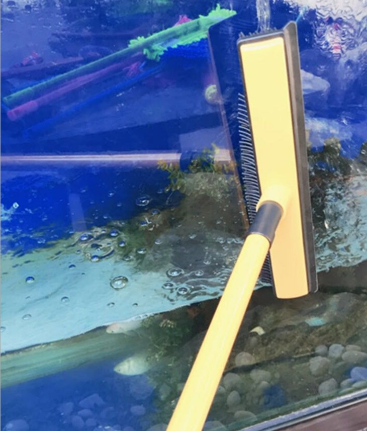 Pet Hair Removal Broom – Long Handle Rubber Floor Brush