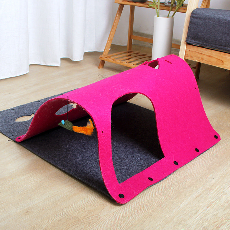 2 in 1 Combined Cat Tunnel Toy Removable Nest House
