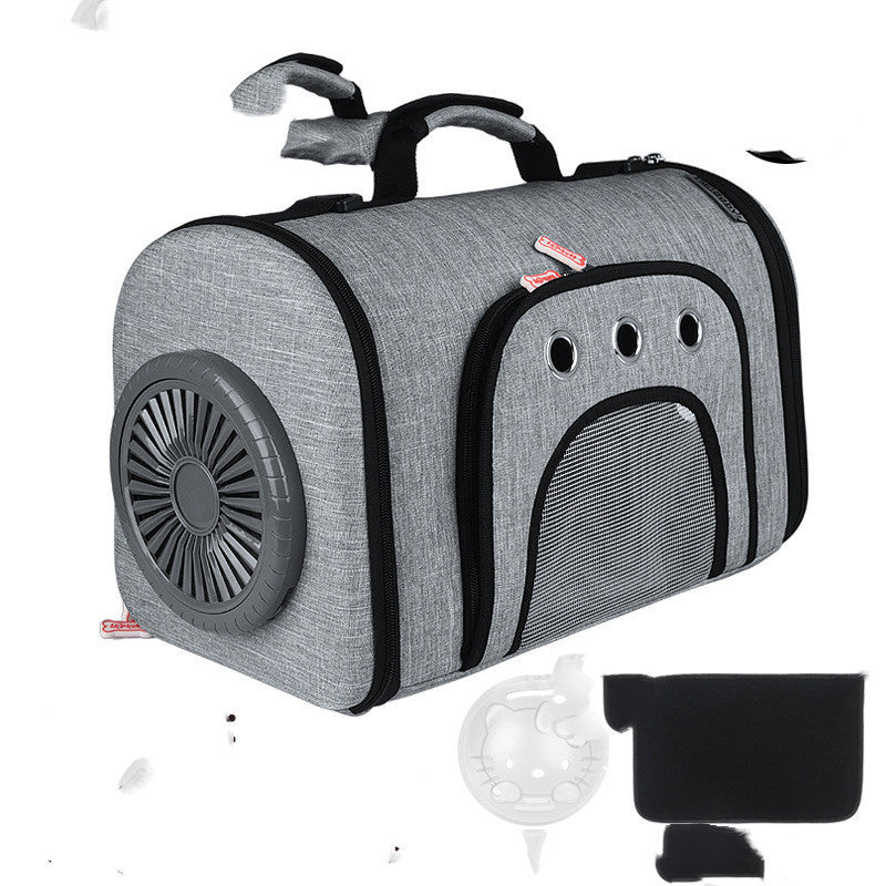 3-in-1 ペット用アウトバッグ ファンサイドメッシュ換気付き
