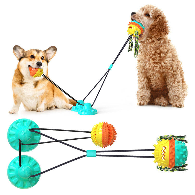 Powerful Sucker Dog Toy with Chew Ball & Training Rope