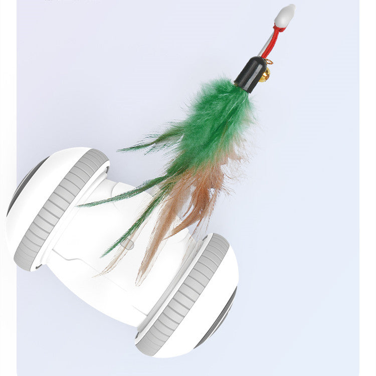 Interactive Cat Toy With Interchangeable Heads Pet Feather Toys