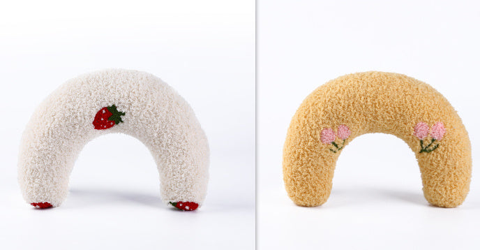 U型貓咪玩具枕頭保護頸椎寵物睡眠枕頭柔軟響聲深度睡眠