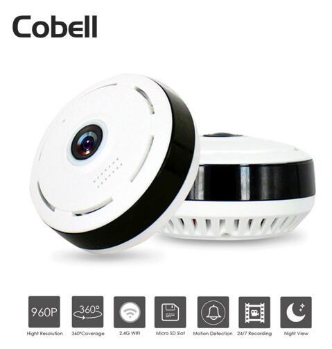 Cobell 960P Wifi IP 攝影機 居家安全無線 360 度全景閉路電視攝影機 夜視魚眼鏡頭 VR 攝影機