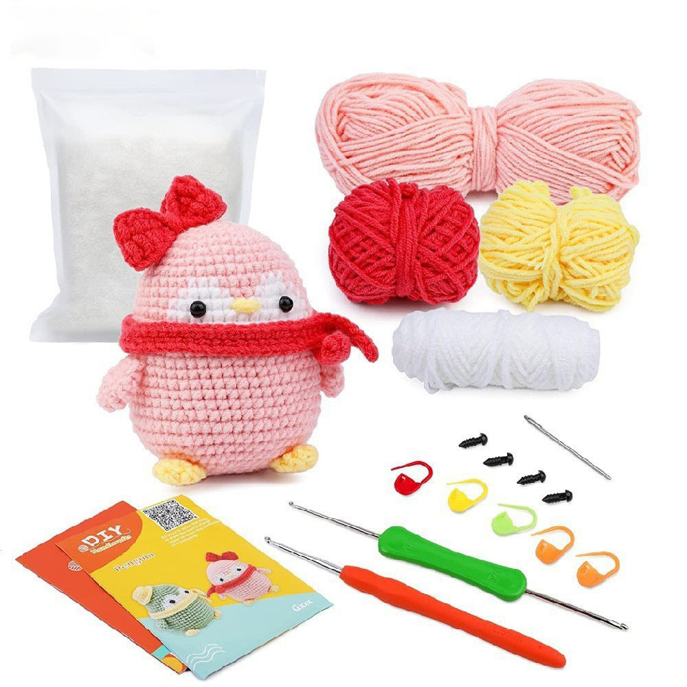 Penguin Crochet Material Package Diy Wool Knitting Doll Decoration