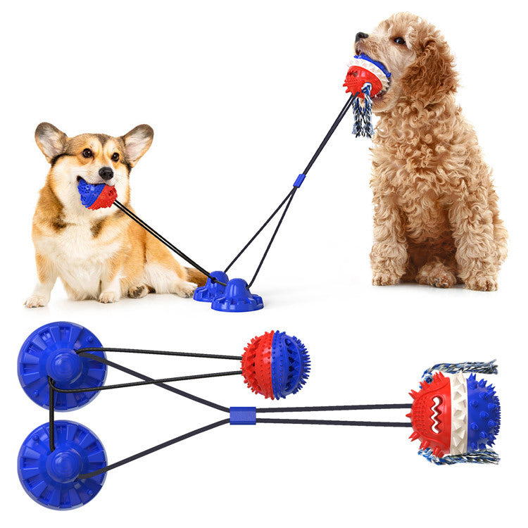 Powerful Sucker Dog Toy with Chew Ball & Training Rope