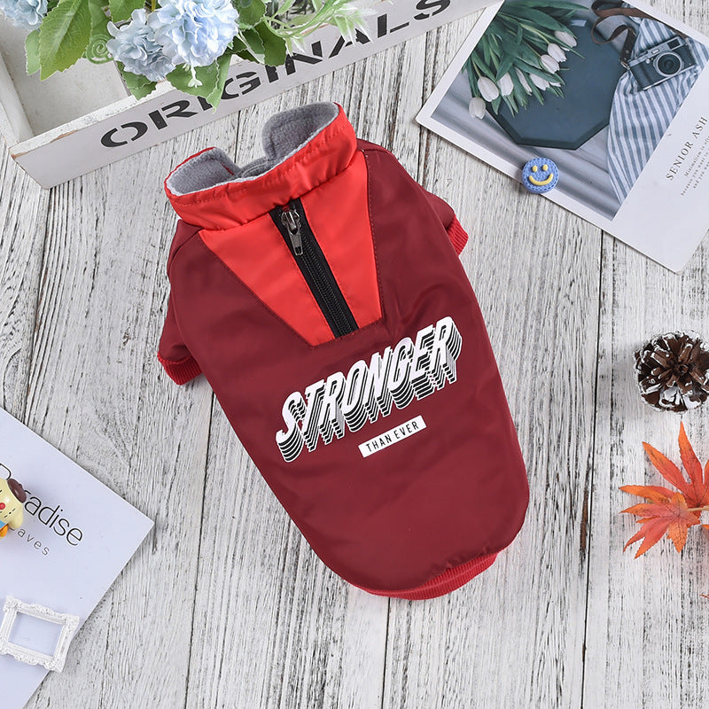 寵物狗V型拼接外套加厚保暖