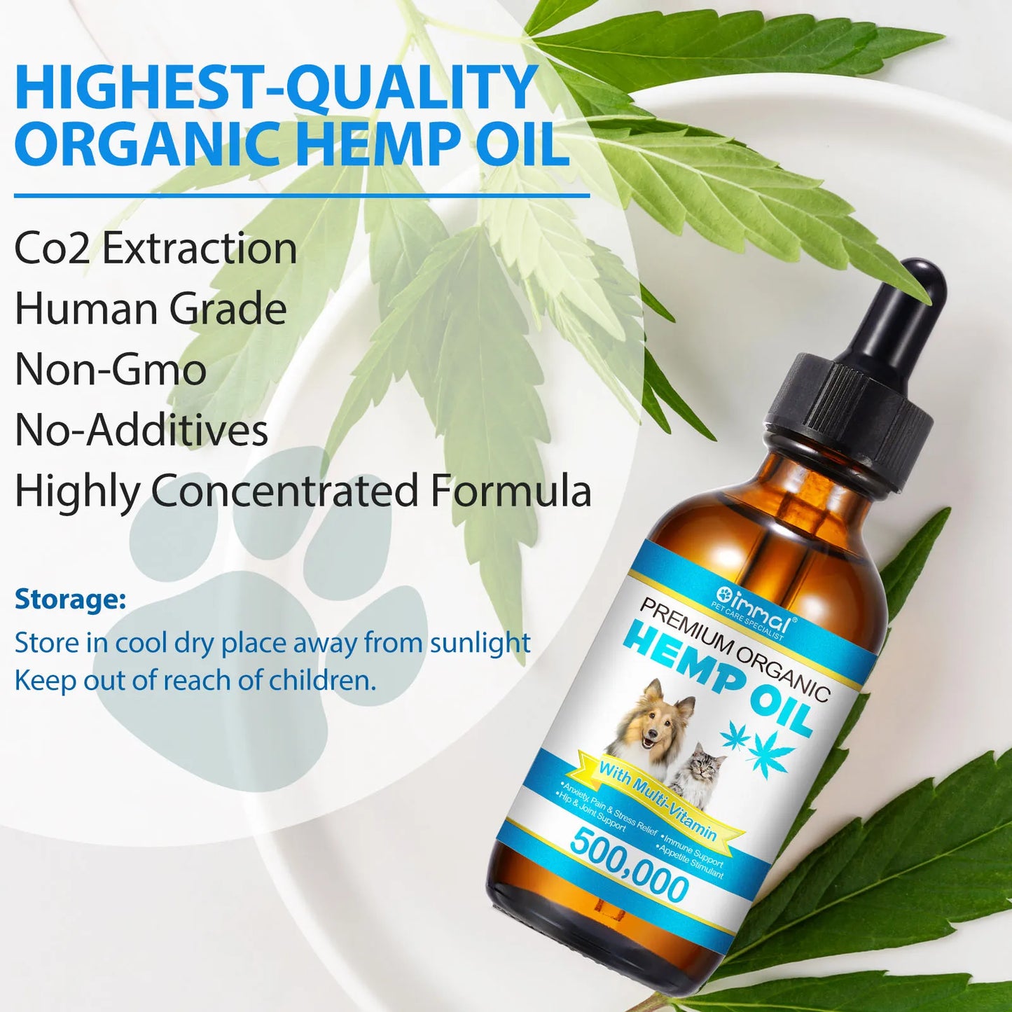 優質有機狗用複合維生素油,緩解焦慮、疼痛和壓力,支持髖關節,增強免疫力,刺激食慾