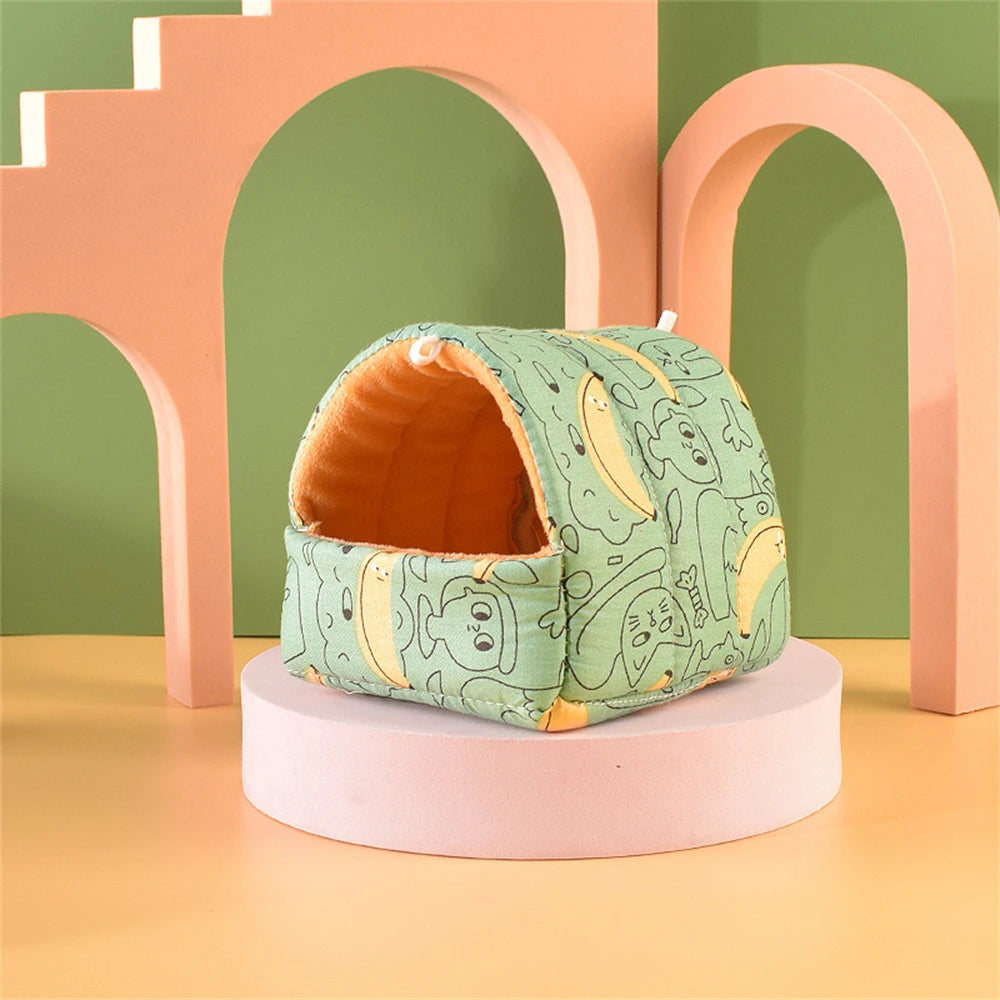 Pet Hamster Nest Plush Warm and Comfortable Winter Parrot Hammock Cave Cage Hut Tent Pet Supplies Bird Cage Parrot Accessories
