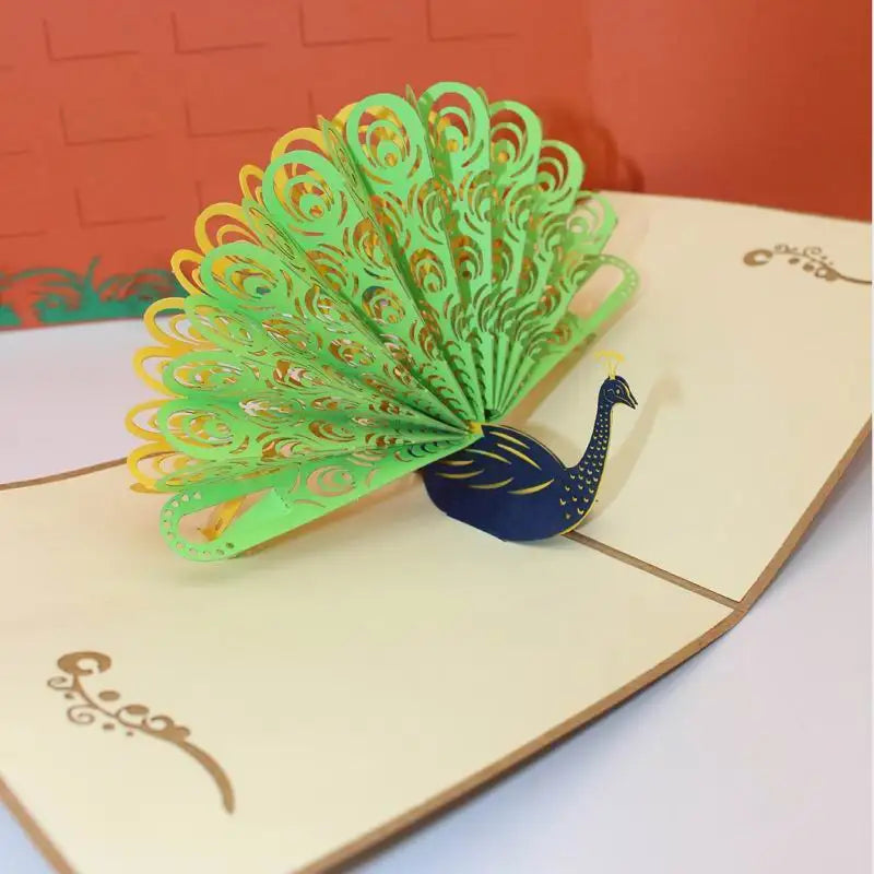 創意3D紙質生日彈出卡獨角獸飛馬節日派對邀請函賀卡明信片感恩節卡片