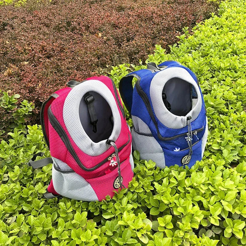 Outdoor Pet Dog Carrier Bag Portable Travel Backpack Front Bag Double Shoulder Mesh Backpack Head Carrying Bags For Cat
