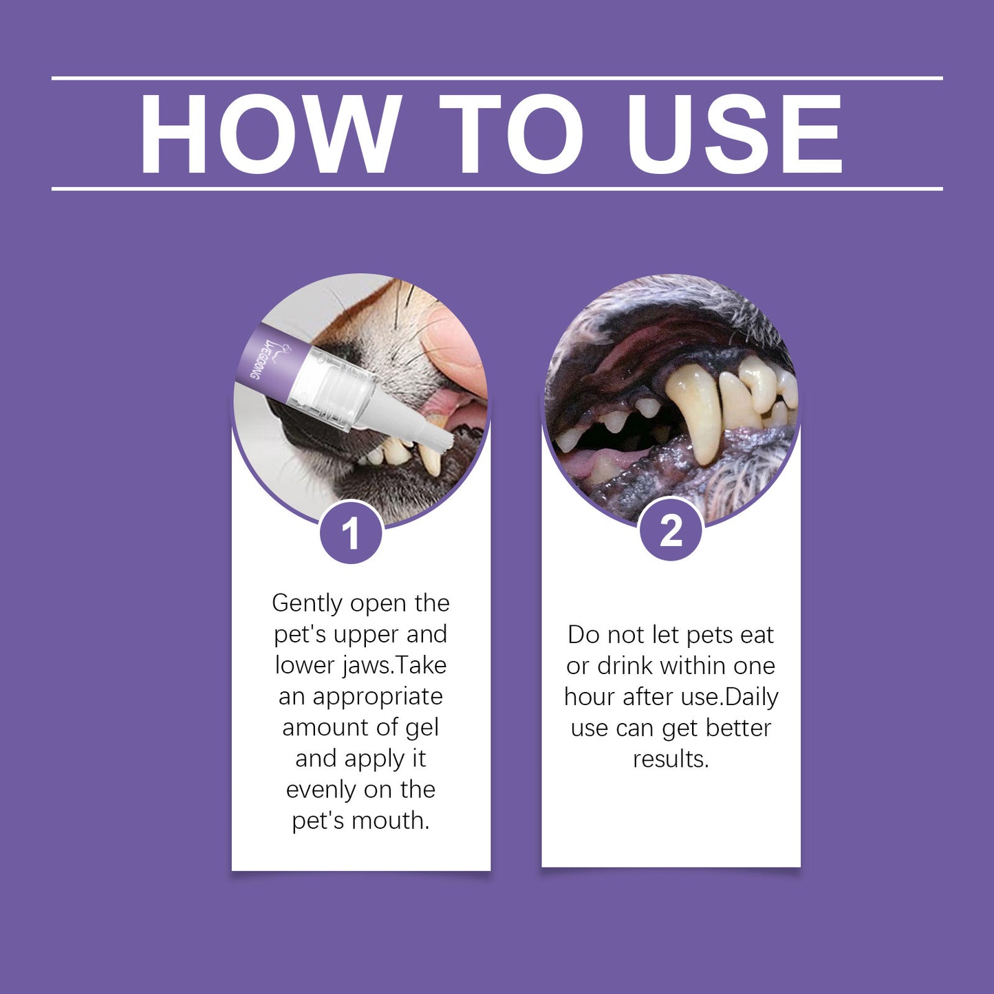 2件3毫升寵物牙齒清潔凝膠清新口氣牙齒美白牙刷去除牙垢口腔護理牙齒修復狗牙刷