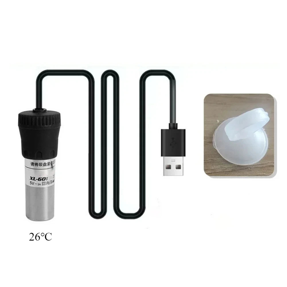 水槽ヒーター 調節可能な水中魚タンクヒーター 20W/25W デジタルディスプレイ 外部温度コントローラー 18-34°C USBミニ