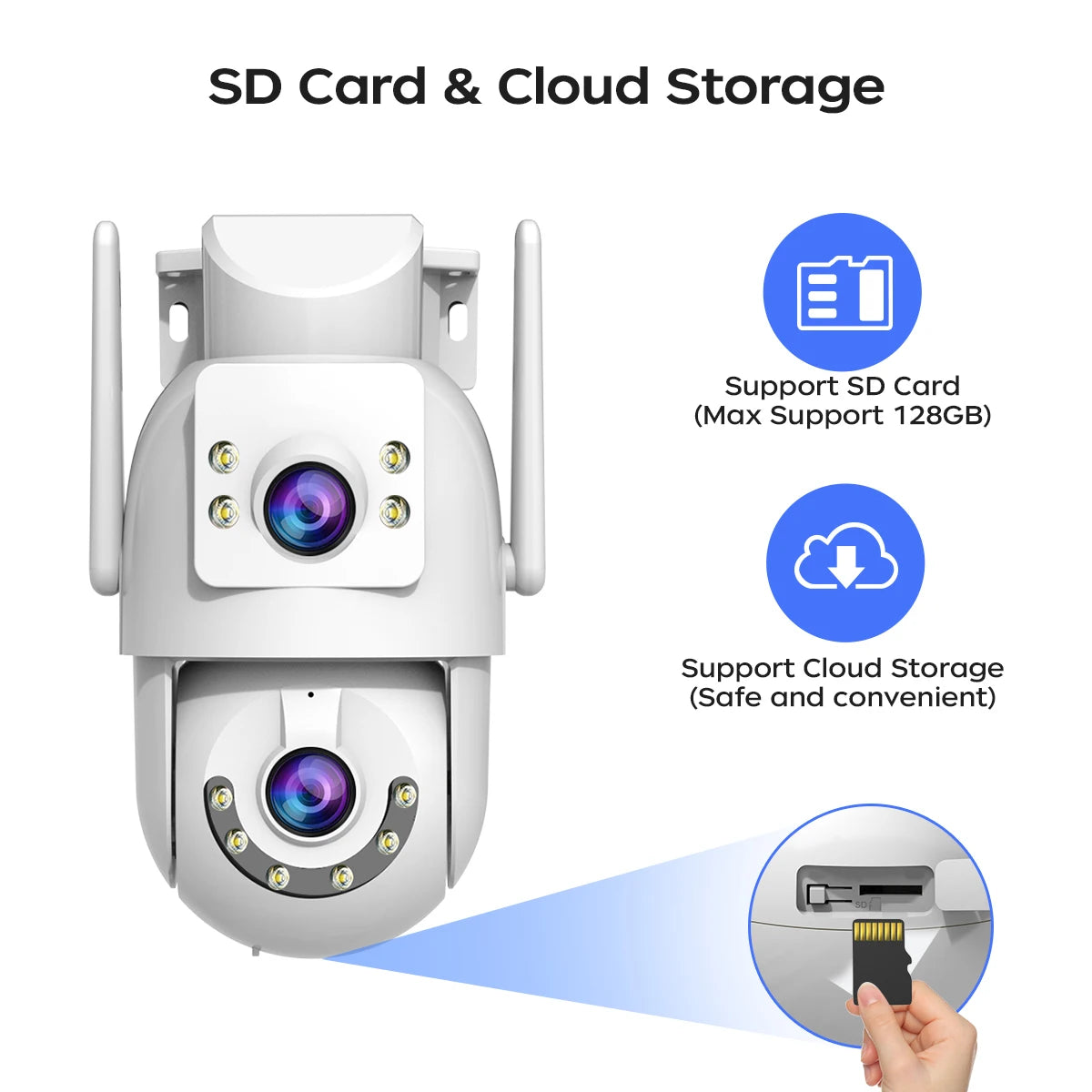 Jooan 4K 8MP 高清 Wifi PTZ 攝影機戶外 5G Wifi 雙鏡頭安全 IP 攝影機 5 倍變焦 AI 追蹤 ONVIF CCTV 監控攝影機