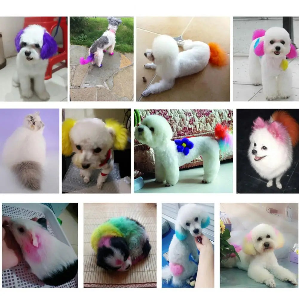 80g ペット 犬 猫 ヘアカラー DIY 染料 半永久的 染料クリーム 色褪せない カラフルな犬の毛を明るく染める染料顔料