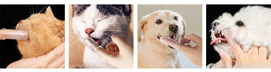 Silicone Pet Finger Toothbrush for Dogs & Cats Teeth Care