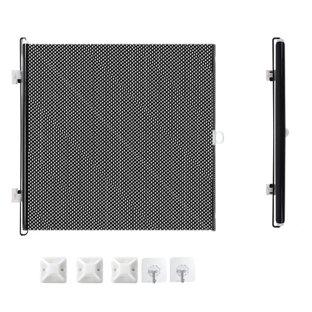Durable Guard Retractable Fence Gate Barrier Folding Pet Safety Enclosure Universal Black Baby Safe Guard Door Home