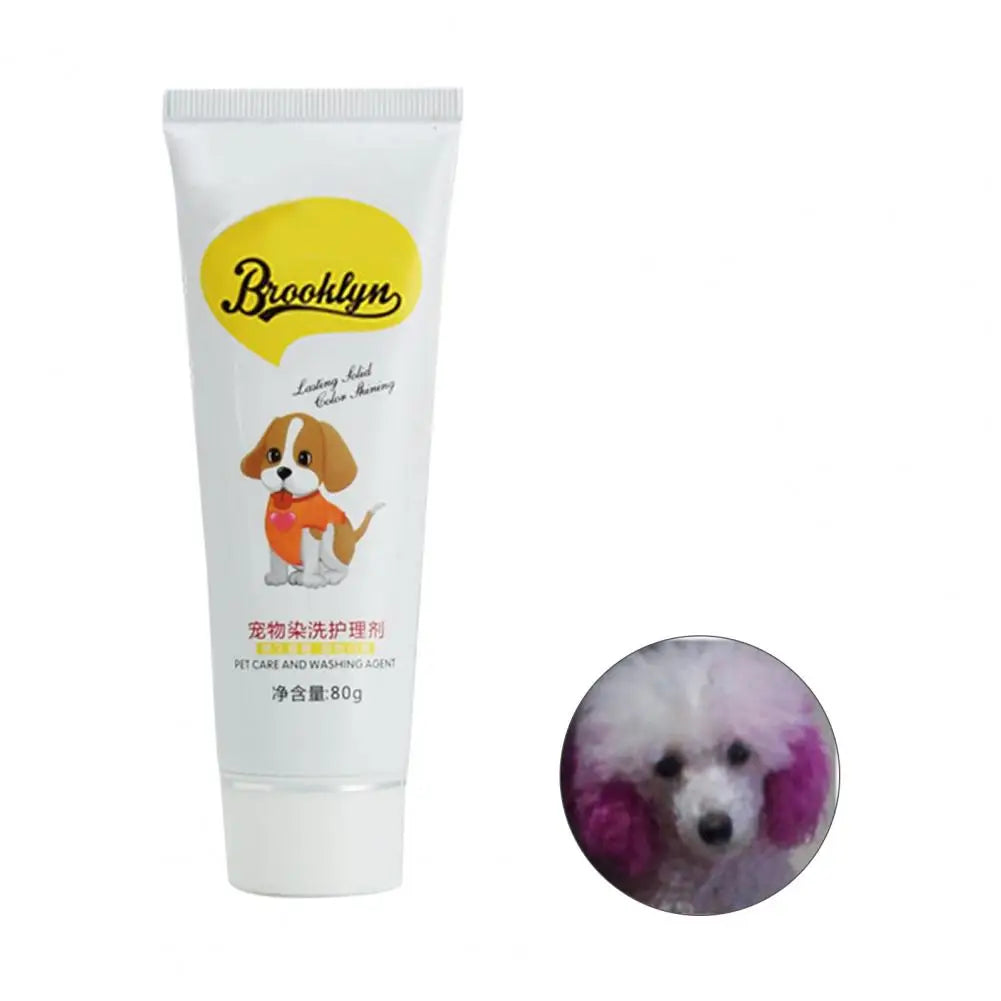 80g ペット 犬 猫 ヘアカラー DIY 染料 半永久的 染料クリーム 色褪せない カラフルな犬の毛を明るく染める染料顔料