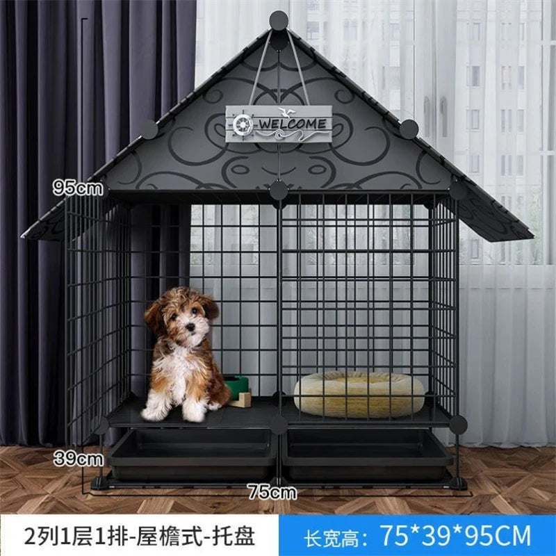 Simple Iron Indoor Dog House – Creative Pet Fence & Kennel Cage