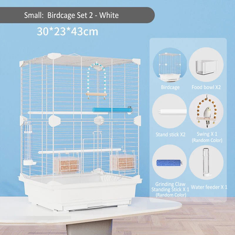 大型鳥籠立式觀賞鳥籠易於清潔大空間房屋繁殖鳥類飛行籠家用籠子鸚鵡窩
