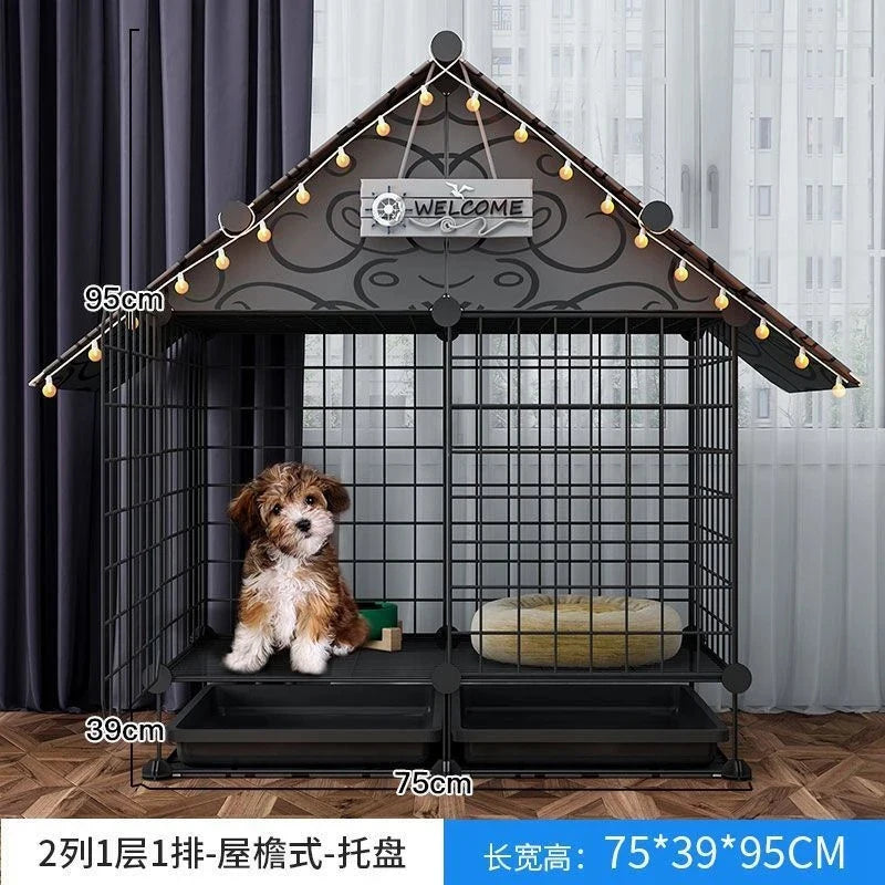 Simple Iron Indoor Dog House – Creative Pet Fence & Kennel Cage