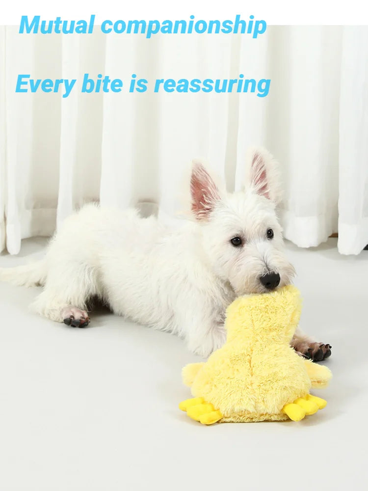 Dog Plush Sound Toys Yellow Duck Puppy Squeaky Interactive Stuffed Toy Bite Chewing Rattle Pet Supplies For Indestructible Dogs