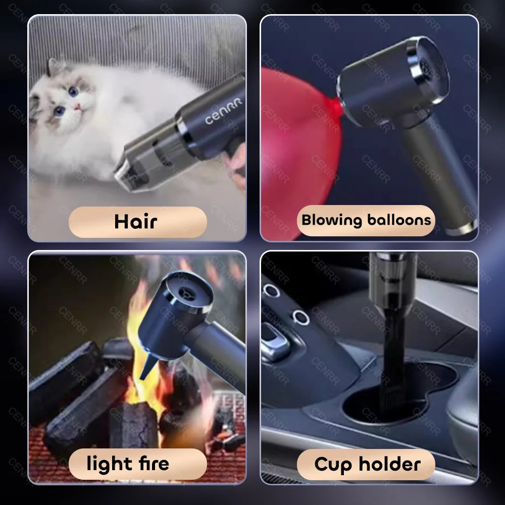 CENRR 210000PA 迷你車用吸塵器無線強力吸塵器汽車清潔器手持便攜式吸塵器清潔機
