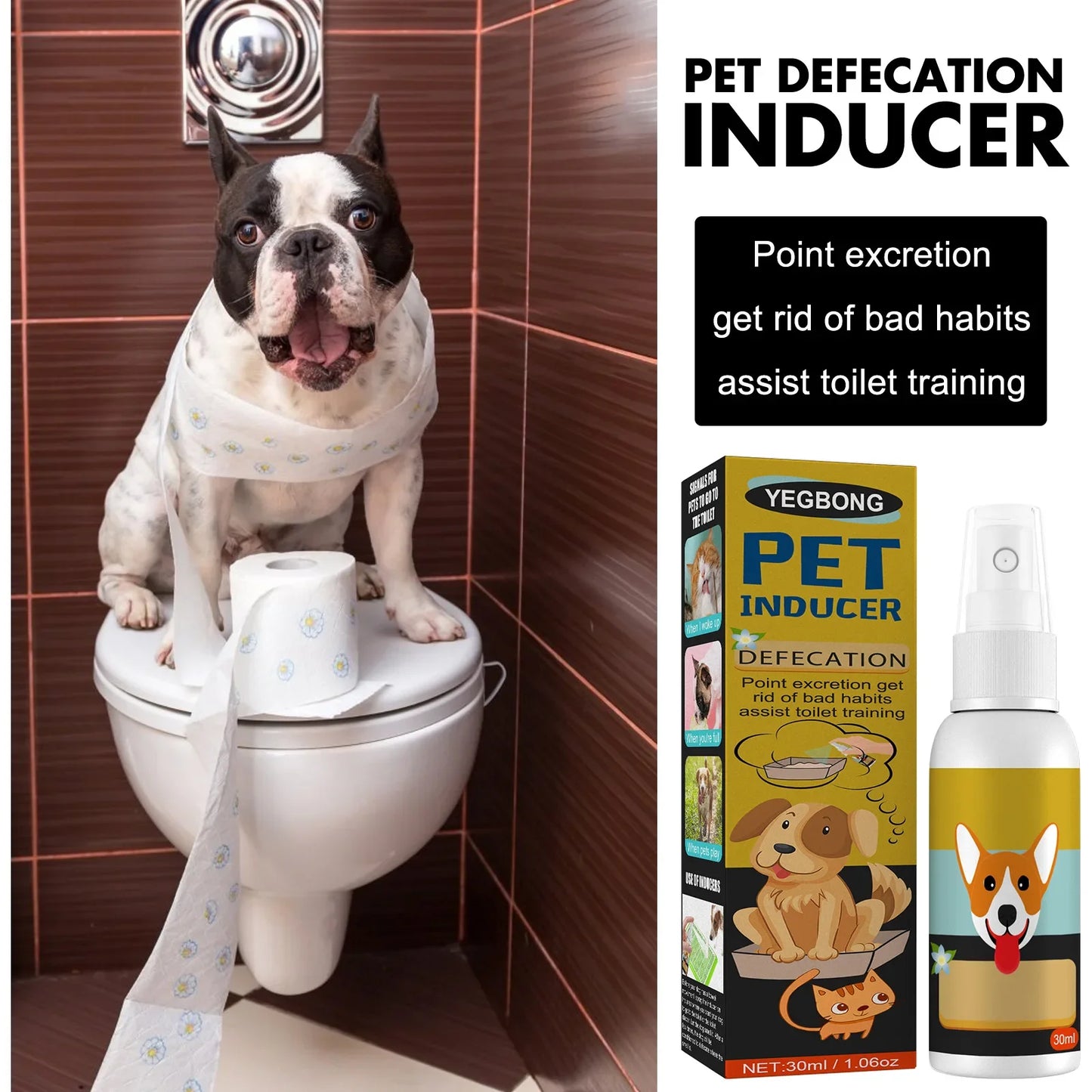 Dog & Cat Potty Training Spray – Pet Toilet Positioning & Defecation Inducer (30ml)