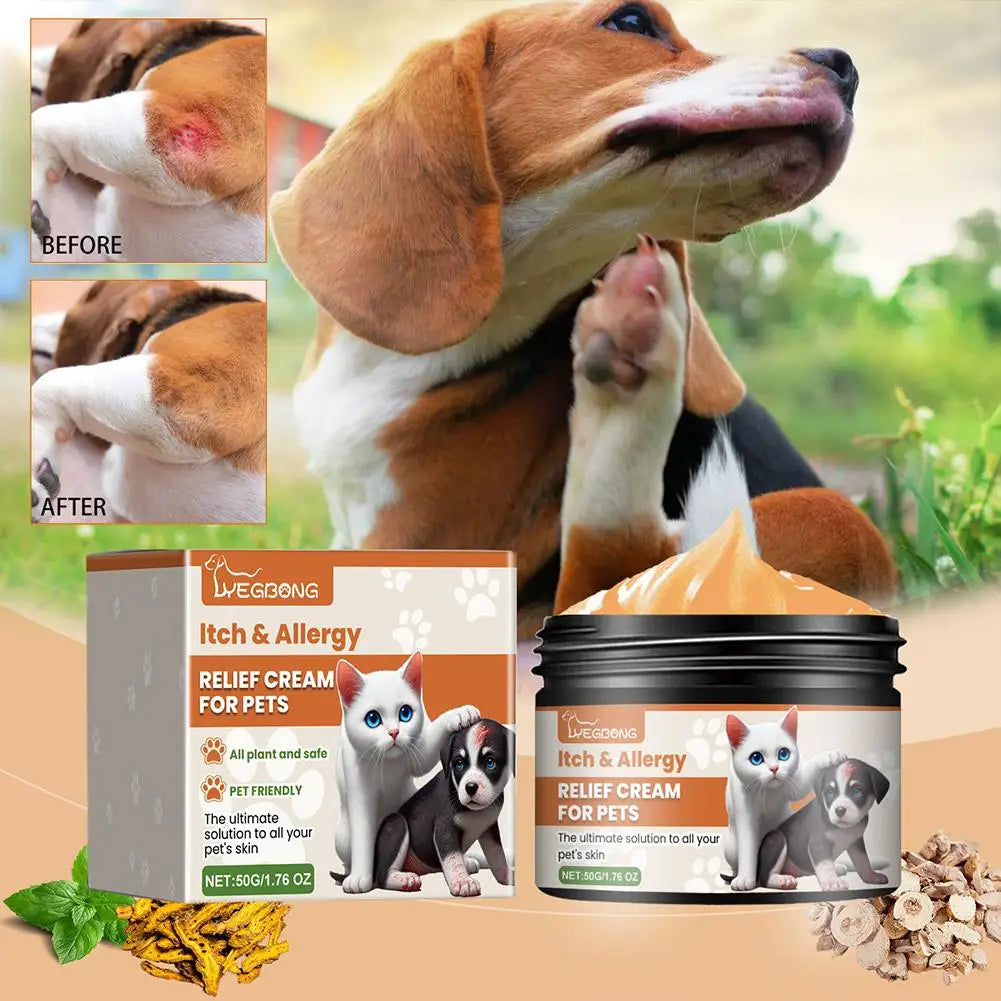 寵物過敏止癢膏,適用於犬貓皮膚保健霜 50g,適用於皮膚酵母菌感染、癬、皮疹