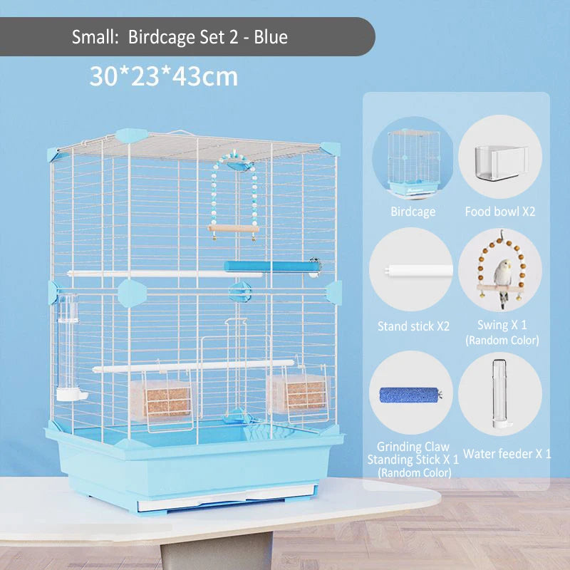 大型鳥籠立式觀賞鳥籠易於清潔大空間房屋繁殖鳥類飛行籠家用籠子鸚鵡窩