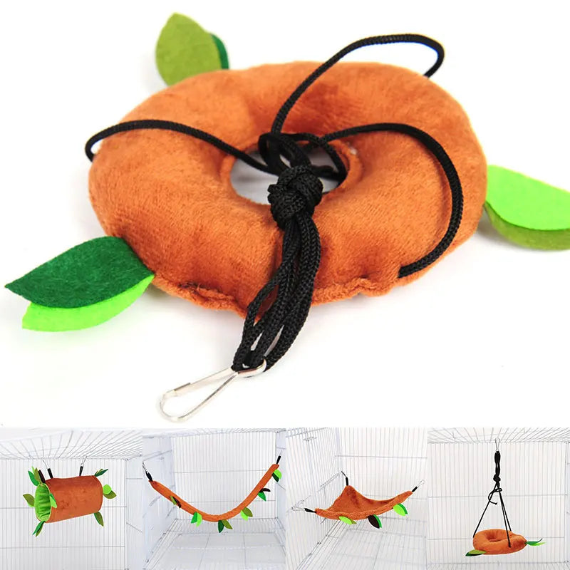 毛絨吊床倉鼠吊床適用於大鼠囓齒動物保暖可愛小動物配件豚鼠雪貂松鼠窩寵物用品