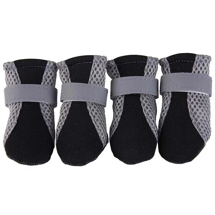 Breathable Pet Dog Shoes Waterproof Outdoor Walking Net Soft Summer Pet Shoes Night Safe Reflective Boots For Small Medium Dogs