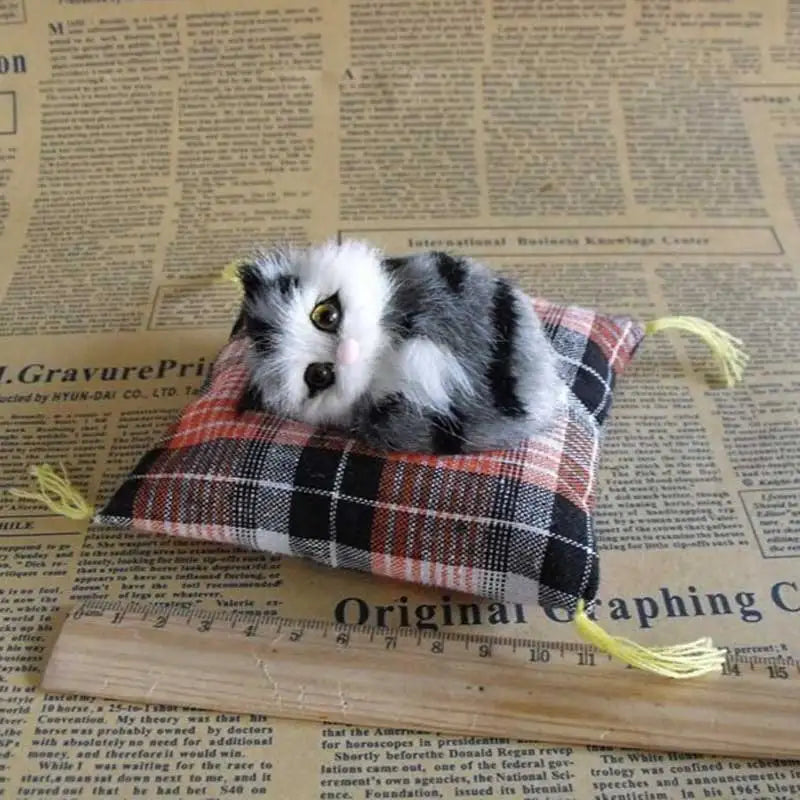 仿真貓玩具擺飾仿真動物花貓佈藝靠墊貓咪午睡貓咪桌上公仔擺飾