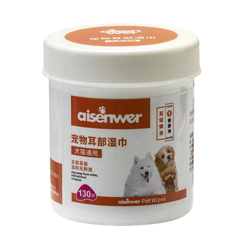 犬と猫用ペット用目と耳掃除シート – 100枚入り