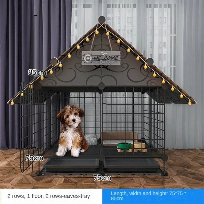 Simple Iron Indoor Dog House – Creative Pet Fence & Kennel Cage