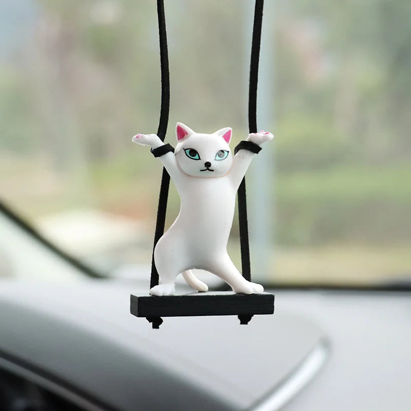 Car Pendant Creative Cute Branch Cat Rearview Mirror Pendant Car Interior Decoration Car Interior Accessories Para Auto