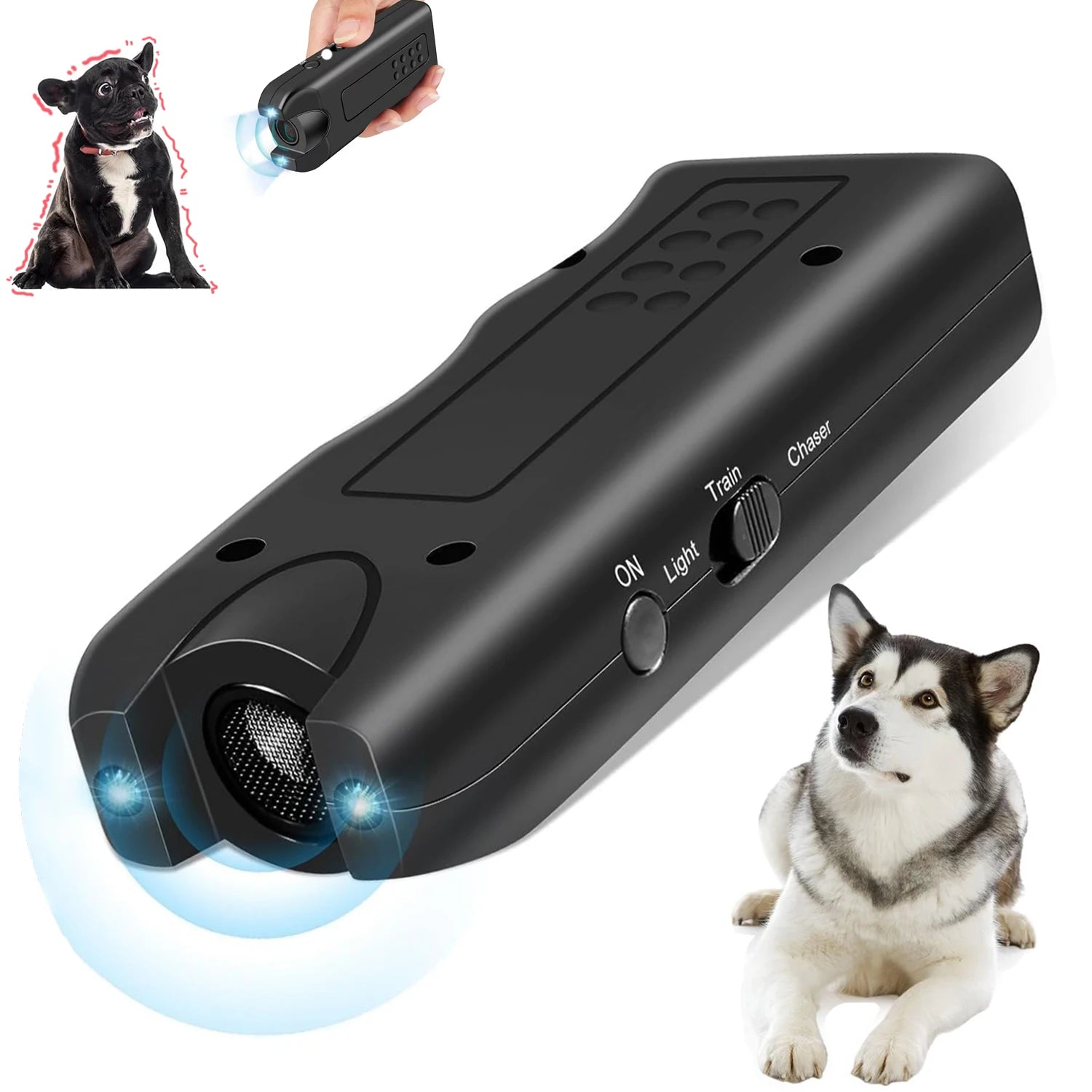 超音波驅狗器便攜式防吠器手持式三合一訓狗器驅趕動物寵物訓狗器