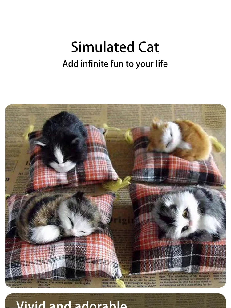 仿真貓玩具擺飾仿真動物花貓佈藝靠墊貓咪午睡貓咪桌上公仔擺飾