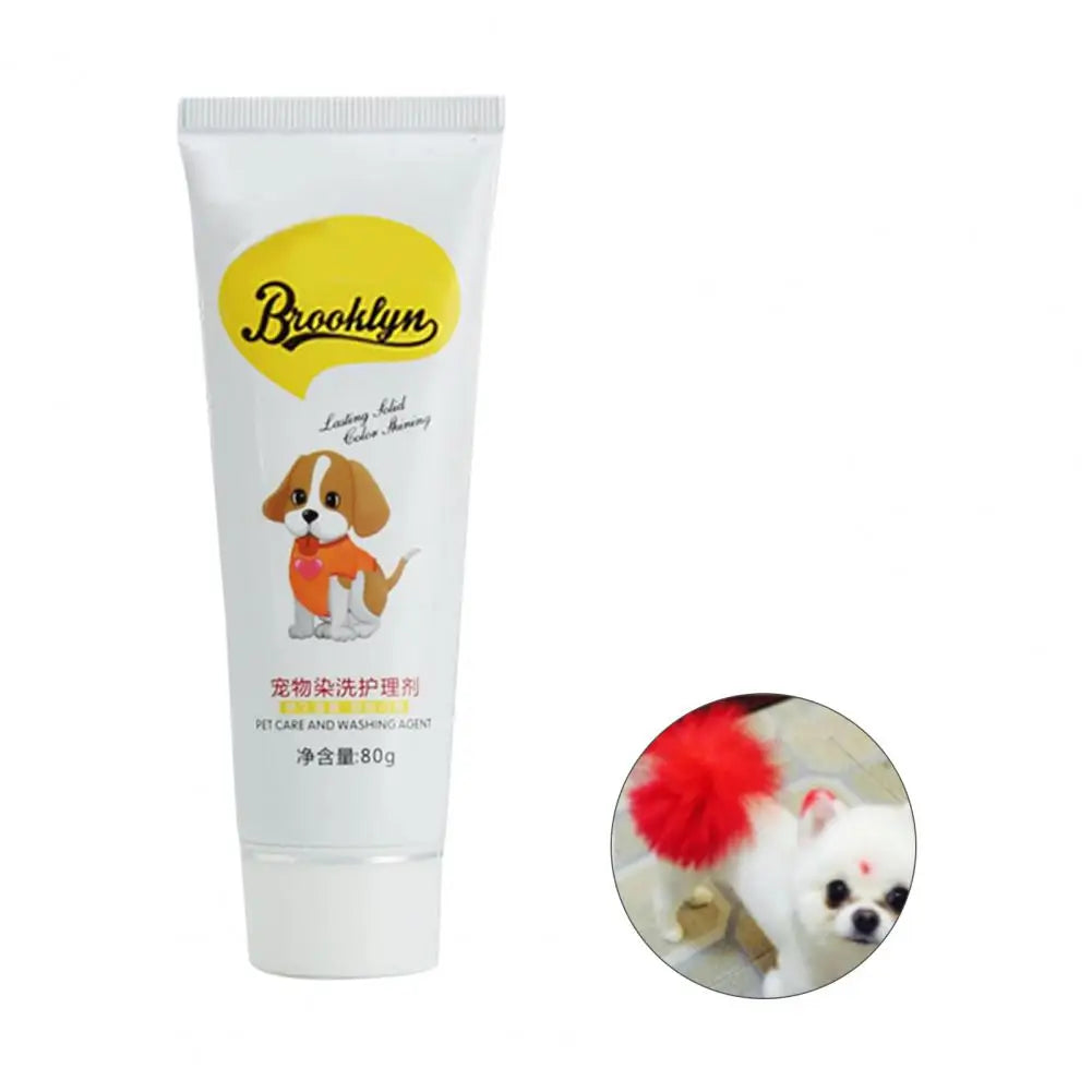 80g ペット 犬 猫 ヘアカラー DIY 染料 半永久的 染料クリーム 色褪せない カラフルな犬の毛を明るく染める染料顔料