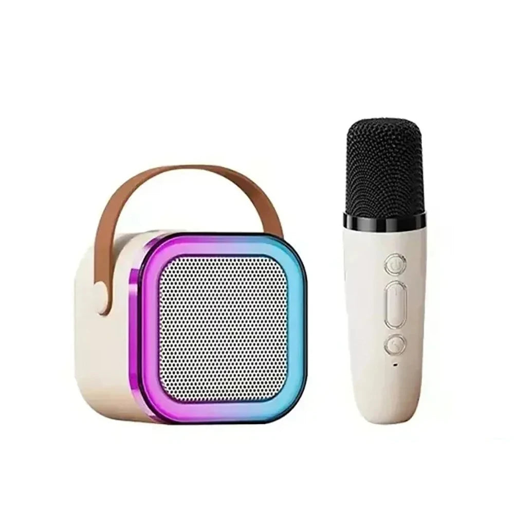 K12 卡拉 OK 機迷你便攜式藍牙卡拉 OK 音箱帶 2 個無線麥克風生日音箱系統兒童禮物