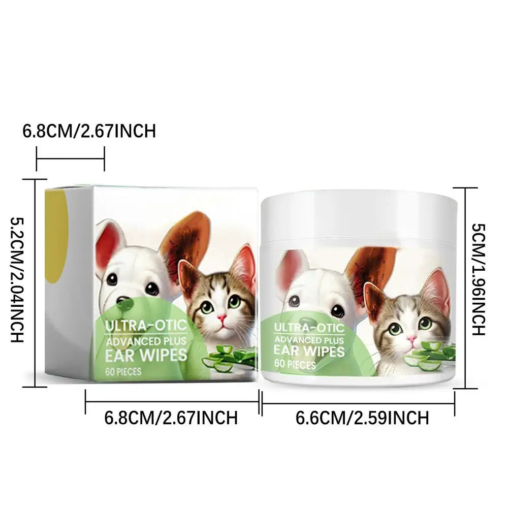 Dog Ear Cleaner Wipes Effective Cat Ear Wipes Dog Ear Cleaning Pads Soothing Dog Ear Cleaner Cat Ear Cleaner Wipes for Pet Dogs
