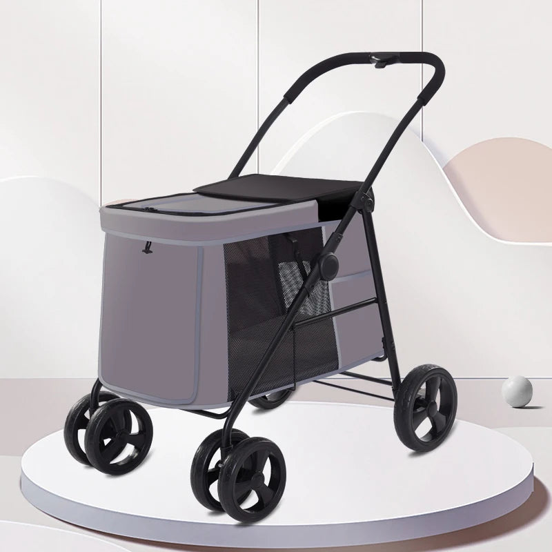 China Wholesale Outdoor retractable pet stroller cart open pet wagon stroller for travel