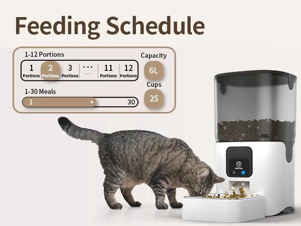 PAPIFEED 智慧自動貓餵食器 WiFi 寵物餵食器,附 APP 控制,可遠端餵食,可拆卸,方便清潔貓糧