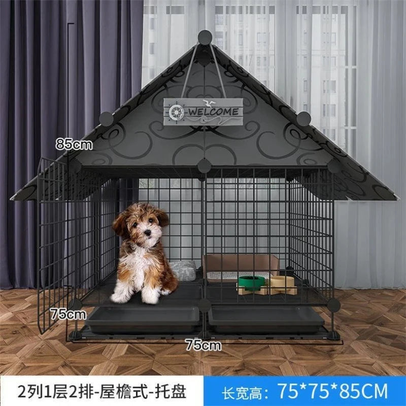 Simple Iron Indoor Dog House – Creative Pet Fence & Kennel Cage