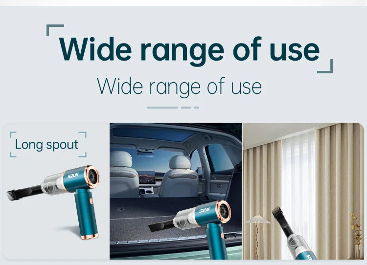 SZUK 車用吸塵器強吸力無線便攜式清潔機手持式迷你吸塵器適用於汽車家用和鍵盤
