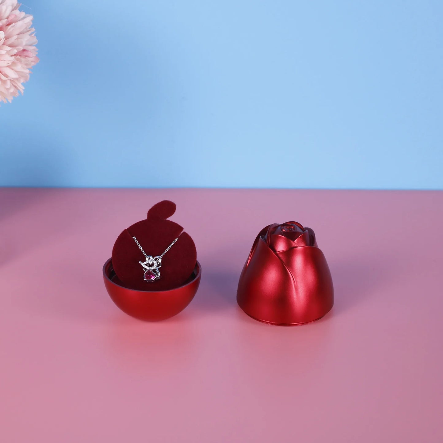 我愛你項鍊配玫瑰禮盒 100 種語言投影吊墜首飾 送給女朋友 2023 新款浪漫配件