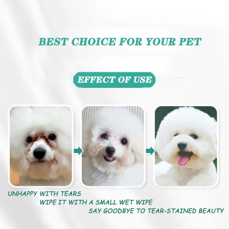 Pet Eye Wipes for Cats & Dogs – Tear-Free Wet Cleaning Wipes (130pcs)