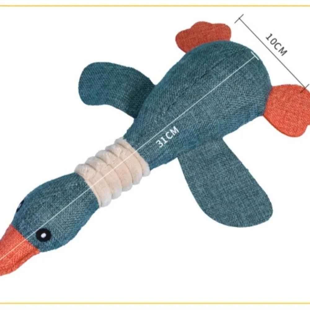 Cartoon Wild Goose Plush Dog Toy – Squeaky Chew Toy for Teeth Cleaning & Puppy Play