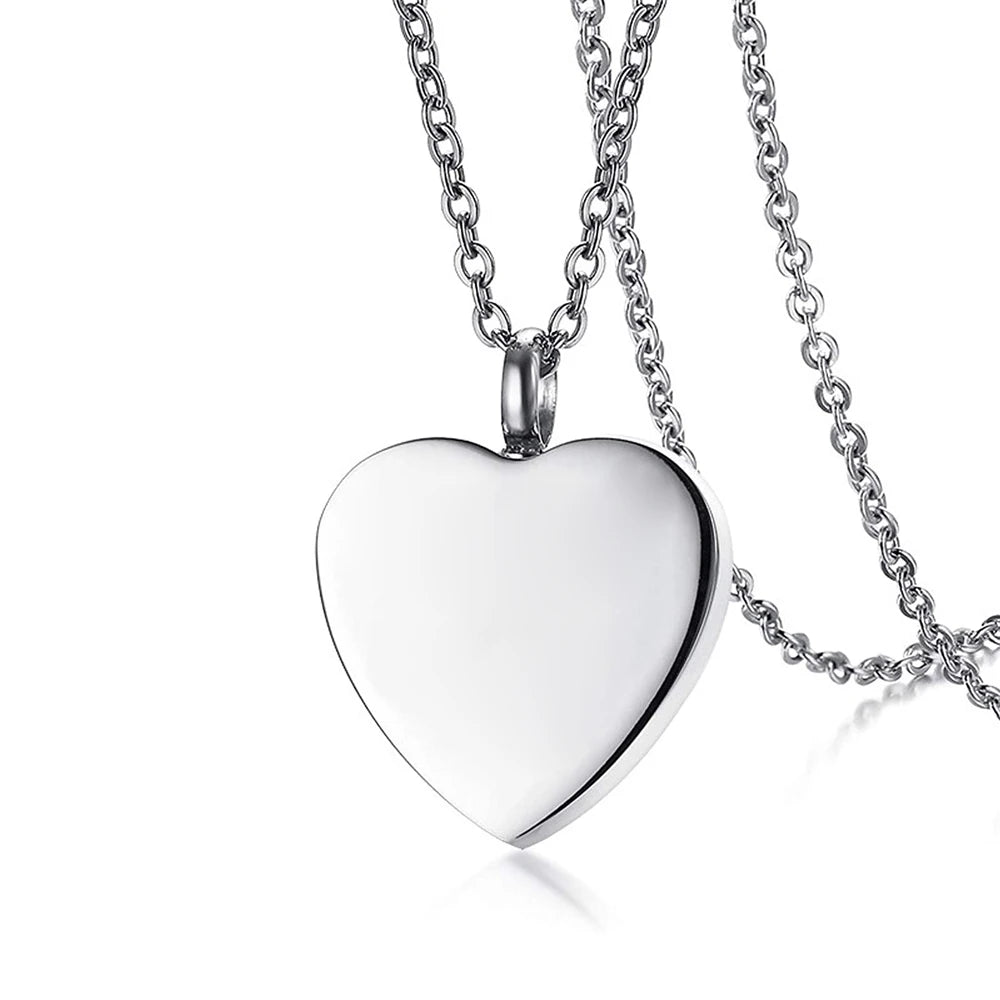 Heart Urn Necklace Memorial Urn Stainless Steel Waterproof Cremation Jewelry for Human ashes pendant