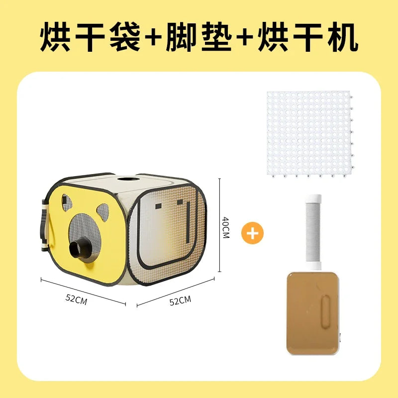 静音ペット乾燥ボックス、循環式通気性ブロードライヤー一定温度、39度犬用ヘアドライヤー、折りたたみ式グルーミングドライヤー